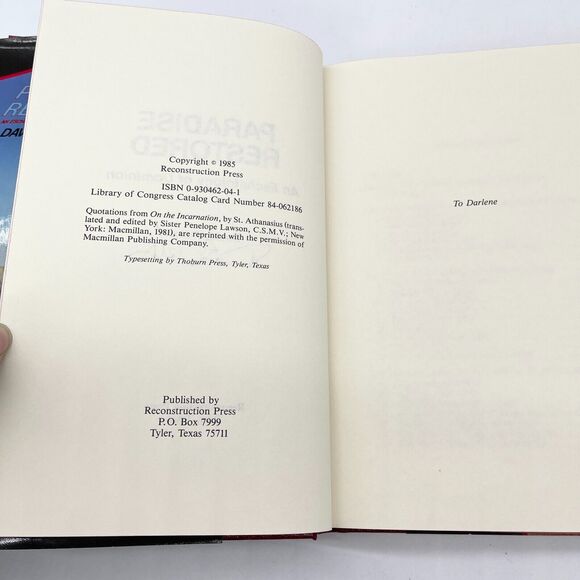 Paradise Restored The Eschatology of Dominion David Chilton Signed 1985 Hardback - Picture 10 of 10